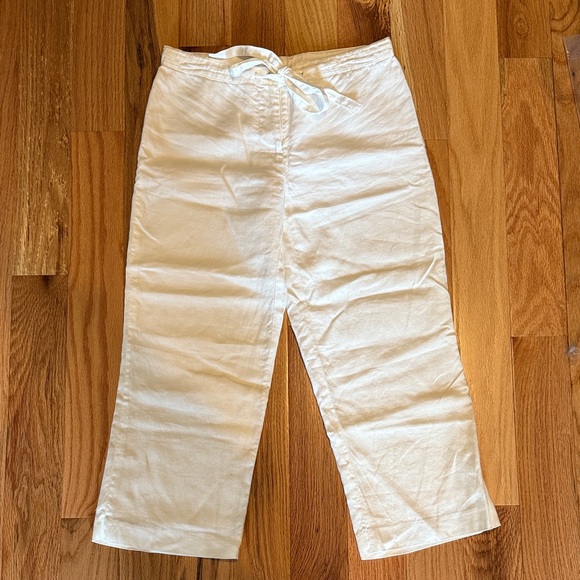 Petite Sophisticate Pants - White Linen Pants, Size 2